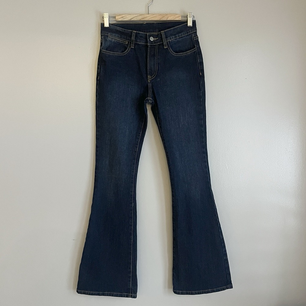 J. Galt Shanghai Flare Jeans Bootcut Dark Wash Mid Rise Denim Size Small